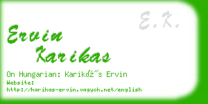 ervin karikas business card